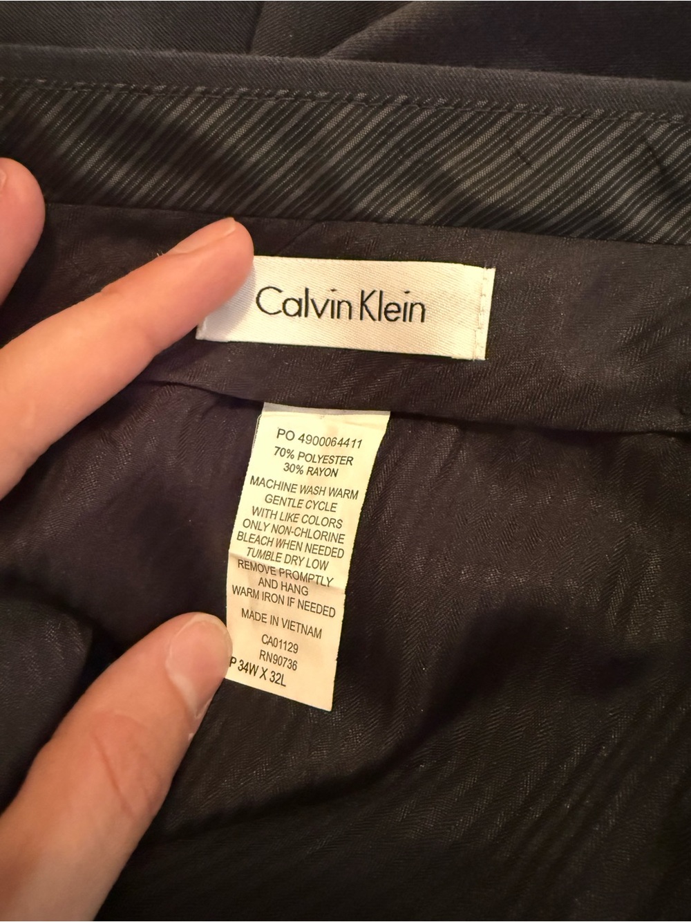Calvin Klein Grey Women’s 34Wx32L dress pants